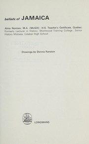 Front cover of Ballads of Jamaica by Alma Norman