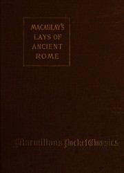 Cover of Lays of ancient Rome and other poems by Thomas Babington Macaulay