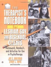 Front cover of Therapist's Notebook for Lesbian, Gay, and Bisexual Clients by Joy S. Whitman