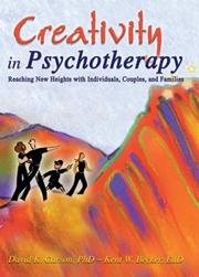 Cover of Creativity in psychotherapy by David K Carson