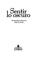 Front cover of Sentir lo oscuro by Giovanna Rivero