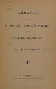 Cover of Abraxas by Albrecht Dieterich