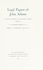 Cover of Legal papers of John Adams by Lyman Henry Butterfield