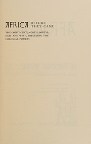 Cover of Africa before they came by Galbraith Welch