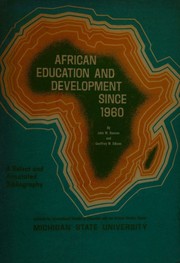 Front cover of African education and development since 1960 by John Wagner Hanson
