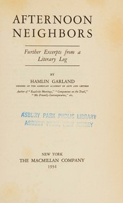 Front cover of Afternoon Neighbors by Hamlin Garland