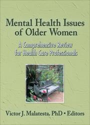 Cover of Mental Health Issues of Older Women by Victor J. Malatesta