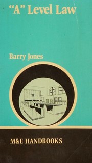 Cover of 'A' level law by Barry Jones