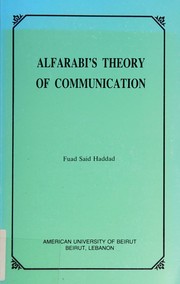 Front cover of Alfarabi's theory of communication by Fuad Said Haddad