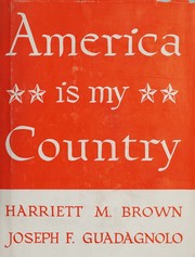 Front cover of America is my country by Harriett McCune Brown