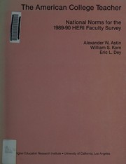 Front cover of The American college teacher by Alexander W. Astin