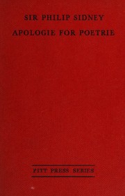 Front cover of An apologie for poetrie by Sir Philip Sidney