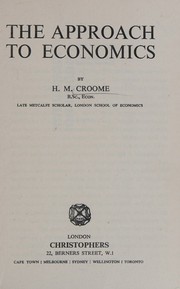 Front cover of The approach to economics by Honor Croome