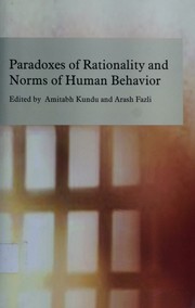 Front cover of Paradoxes of rationality and norms of human behavior by Amitabh Kundu