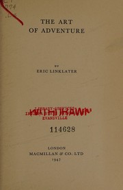 Front cover of The art of adventure by Eric Linklater