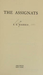 Front cover of The assignats by Seymour Edwin Harris