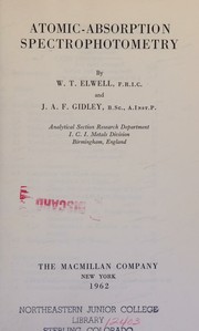 Cover of Atomic-absorption spectrophotometry by W. T. Elwell