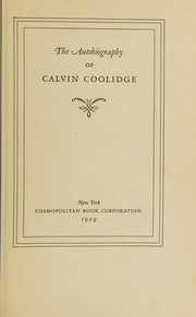 Front cover of Autobiography of Calvin Coolidge by Calvin Coolidge