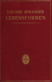Cover of Lebensformen by Eduard Spranger