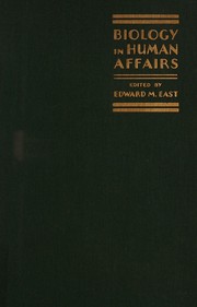 Cover of Biology in human affairs by Edward M. East