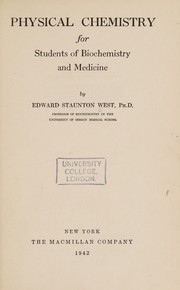 Cover of Physical chemistry for students of biochemistry and medicine by Edward Staunton West