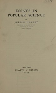 Front cover of Essays in popular science by Julian Huxley