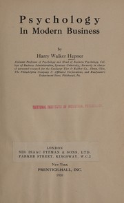 Front cover of Psychology in modern business by Harry Walker Hepner