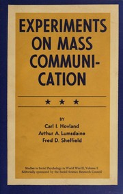Front cover of Experiments on mass communication by Carl Iver Hovland