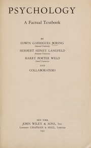 Cover of Psychology by Boring, Edwin Garrigues