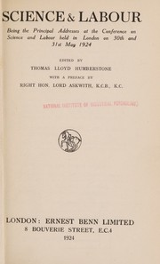 Cover of Science & labour by Humberstone, Thomas Lloyd