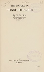 Front cover of The nature of consciousness by Ernest Reinhold Rost