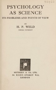 Front cover of Psychology as science by Harry Porter Weld