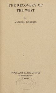 Front cover of The recovery of the West by Roberts, Michael
