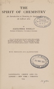 Front cover of The spirit of chemistry by Alexander Findlay