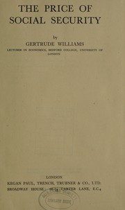 Front cover of The price of social security by Williams, Gertrude Rosenblum Lady