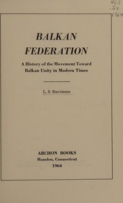 Cover of Balkan federation by Leften Stavros Stavrianos