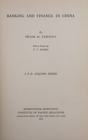 Front cover of Banking and finance in China by Frank M. Tamagna