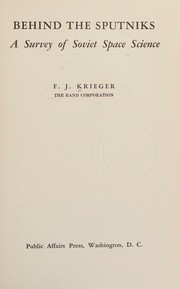 Front cover of Behind the sputniks by F. J. Krieger