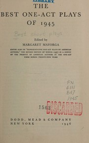 Cover of The best one-act plays of 1945 by Margaret Mayorga