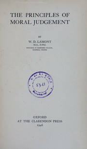 Cover of The principles of moral judgement by W. D. Lamont
