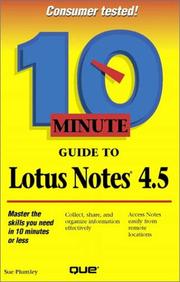 Front cover of 10 minute guide to Lotus Notes 4.5 by Sue Plumley