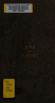Front cover of The book of nature, or, The true sense of things by Jones, William