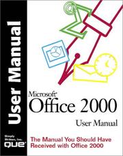 Cover of Microsoft Office 2000 User Manual by Que Corporation Staff