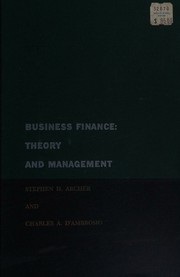 Cover of Business finance: theory and management by Stephen Hunt Archer