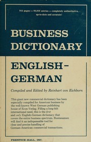 Cover of Business dictionary by Reinhart von Eichborn