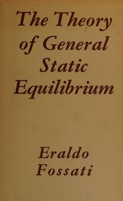 Cover of The theory of general static equilibrium by Eraldo Fossati