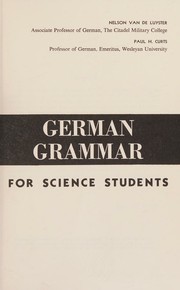 Cover of German grammar for science students by Nelson Van de Luyster