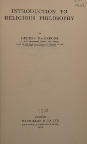 Cover of Introduction to religious philosophy by Geddes MacGregor