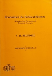 Front cover of Economics the political science by V. H. Blundell
