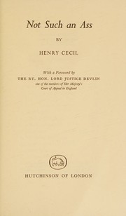 Cover of Not such an ass by Henry Cecil